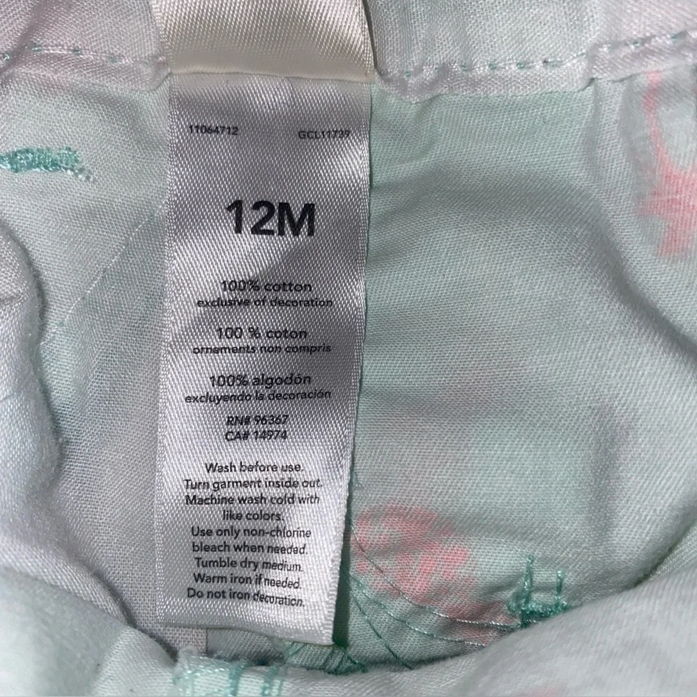 Oshkosh B’Gosh Shortalls Size 12 Months Pineapples Palm‎ Trees Cool Mint Summer